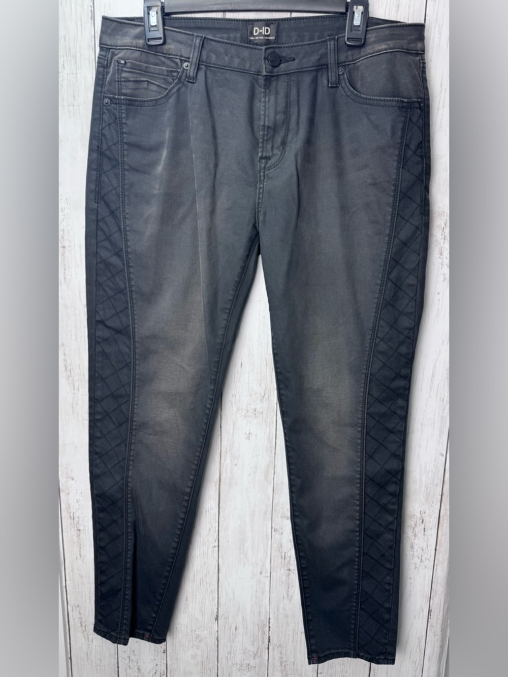 Quilt-Panel Black Skinny Ponte Pants size 32